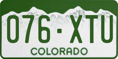 CO license plate 076XTU
