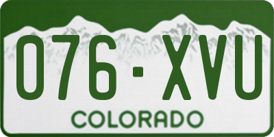 CO license plate 076XVU