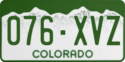 CO license plate 076XVZ