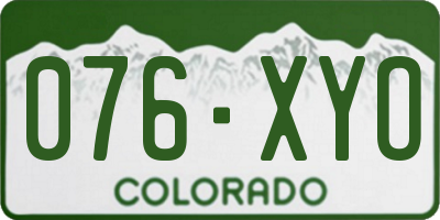 CO license plate 076XYO