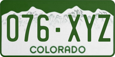 CO license plate 076XYZ