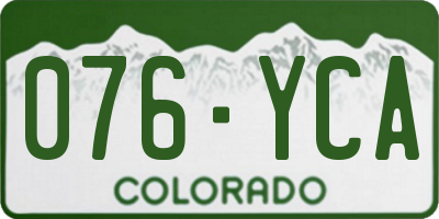 CO license plate 076YCA