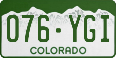 CO license plate 076YGI