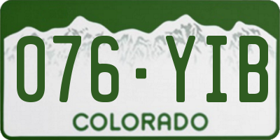 CO license plate 076YIB