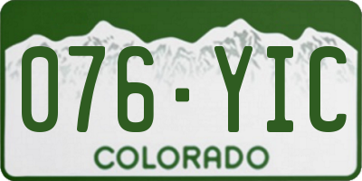 CO license plate 076YIC