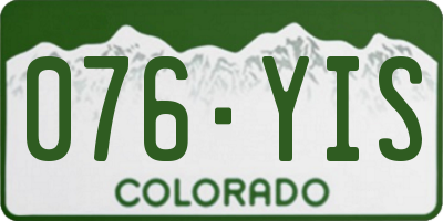 CO license plate 076YIS