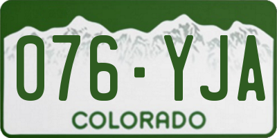 CO license plate 076YJA