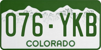 CO license plate 076YKB