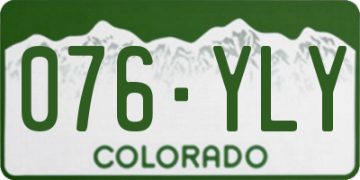 CO license plate 076YLY