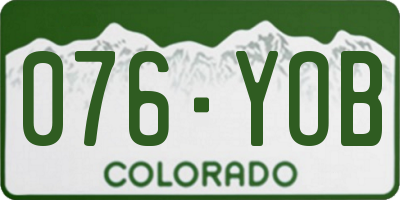 CO license plate 076YOB