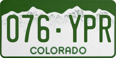 CO license plate 076YPR