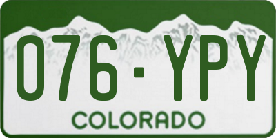 CO license plate 076YPY