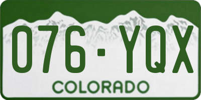 CO license plate 076YQX