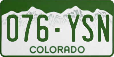 CO license plate 076YSN