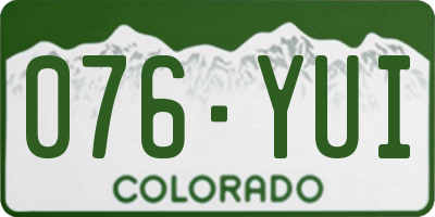 CO license plate 076YUI