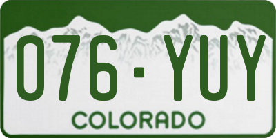 CO license plate 076YUY