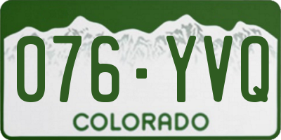 CO license plate 076YVQ