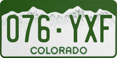CO license plate 076YXF