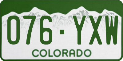 CO license plate 076YXW