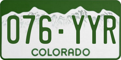 CO license plate 076YYR