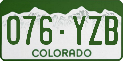 CO license plate 076YZB