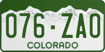 CO license plate 076ZAO