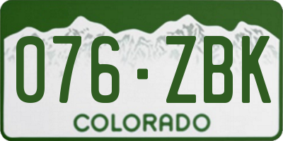 CO license plate 076ZBK