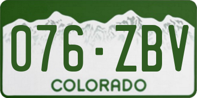CO license plate 076ZBV