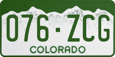 CO license plate 076ZCG