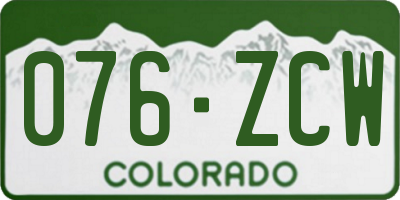 CO license plate 076ZCW
