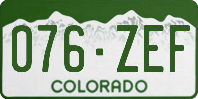 CO license plate 076ZEF