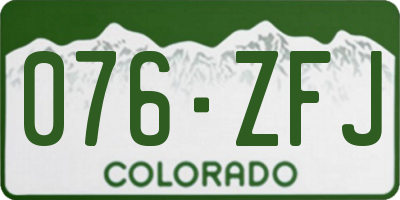 CO license plate 076ZFJ