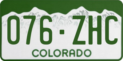 CO license plate 076ZHC