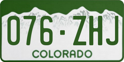 CO license plate 076ZHJ