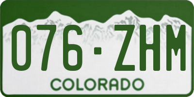 CO license plate 076ZHM