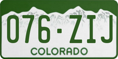 CO license plate 076ZIJ