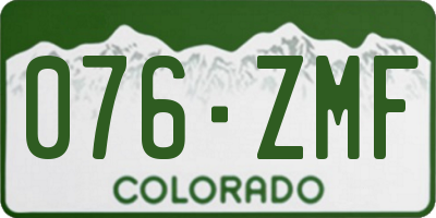 CO license plate 076ZMF