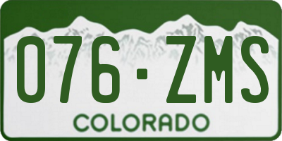 CO license plate 076ZMS
