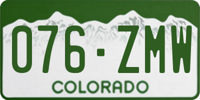 CO license plate 076ZMW
