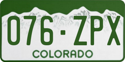 CO license plate 076ZPX