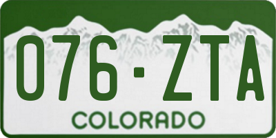 CO license plate 076ZTA