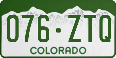 CO license plate 076ZTQ