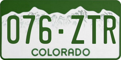 CO license plate 076ZTR