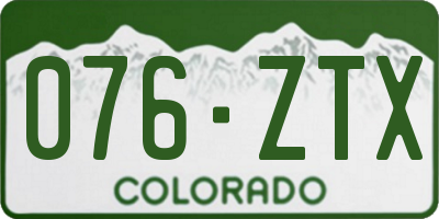 CO license plate 076ZTX