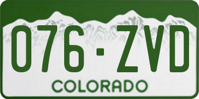 CO license plate 076ZVD