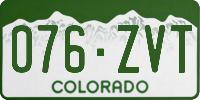 CO license plate 076ZVT