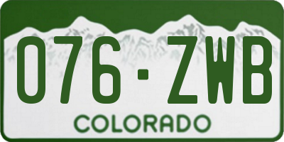 CO license plate 076ZWB