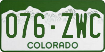 CO license plate 076ZWC
