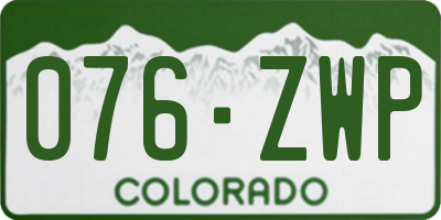 CO license plate 076ZWP