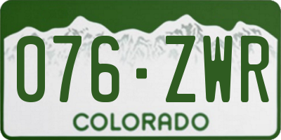 CO license plate 076ZWR